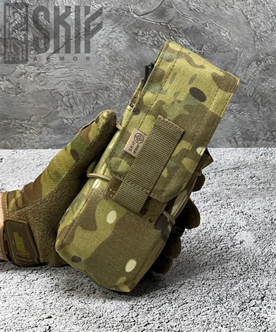 Подсумок на 2 магазина АК Skif Armor SPK-1-2M закрытый мультикам SA-AK2S2 - фото 19710